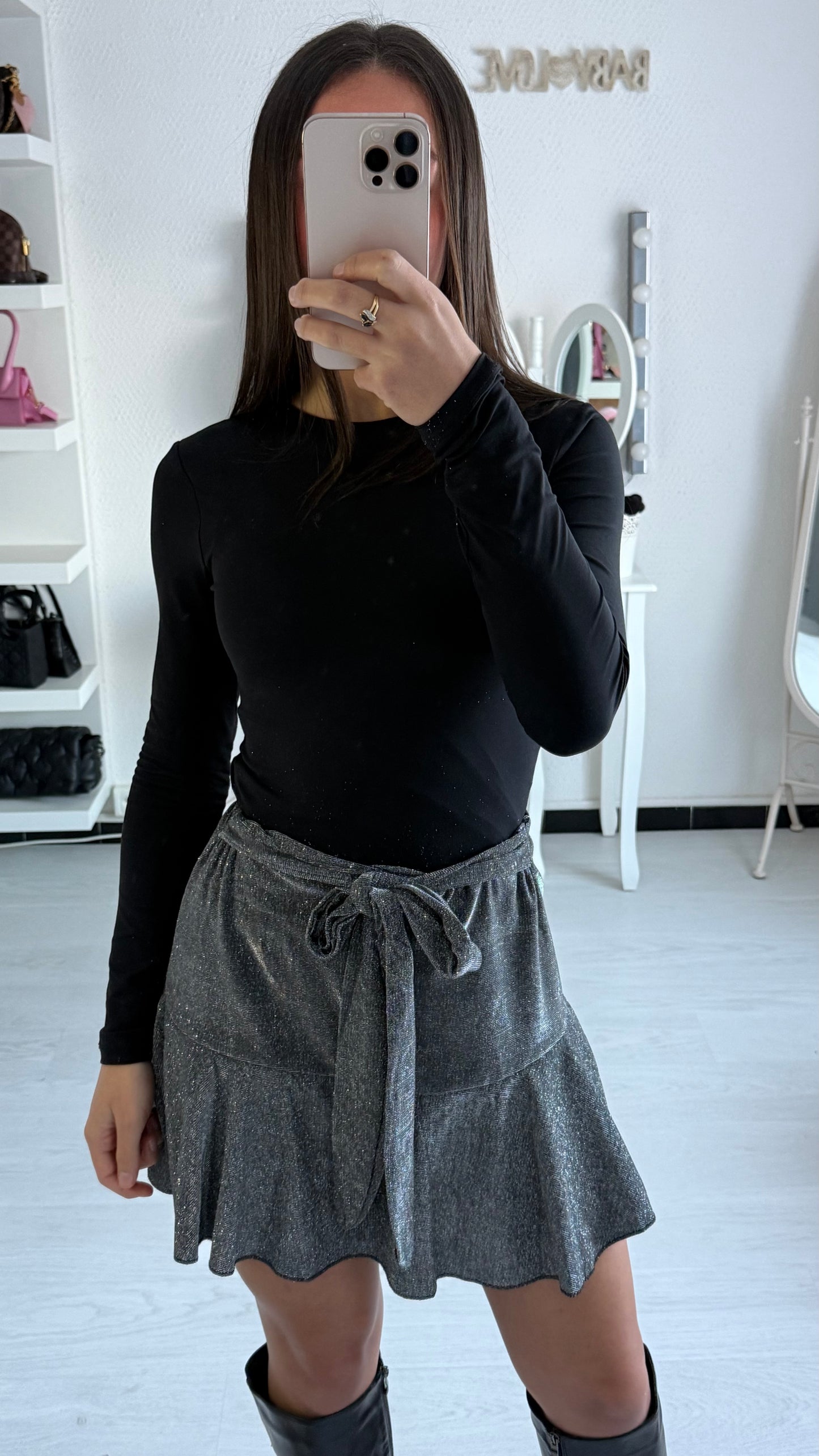 Jupe pailletée grise