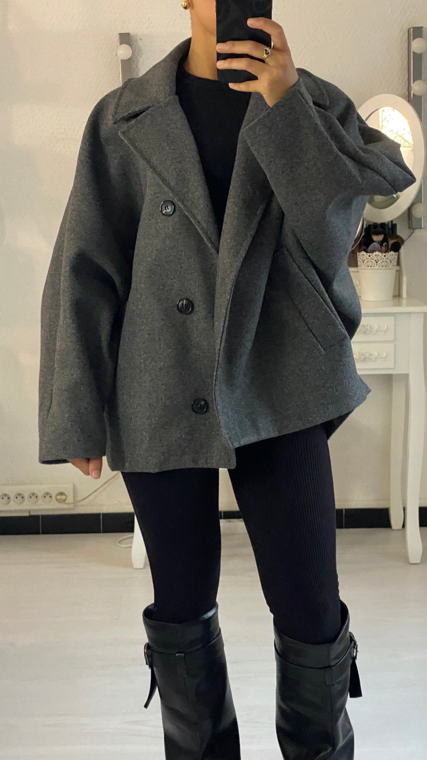 Manteau court gris