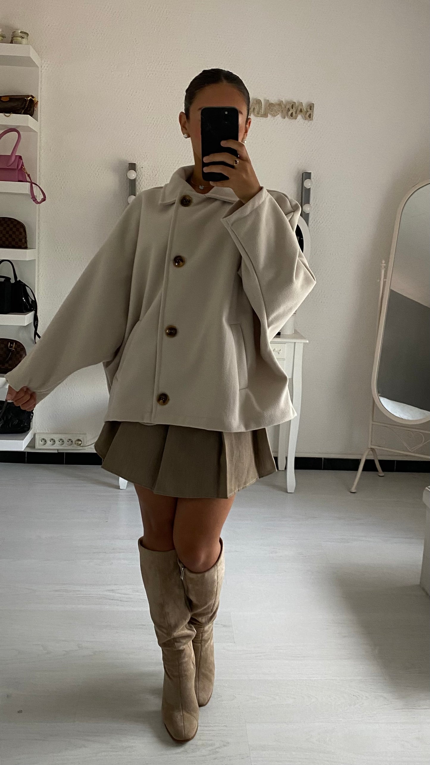 Manteau court beige