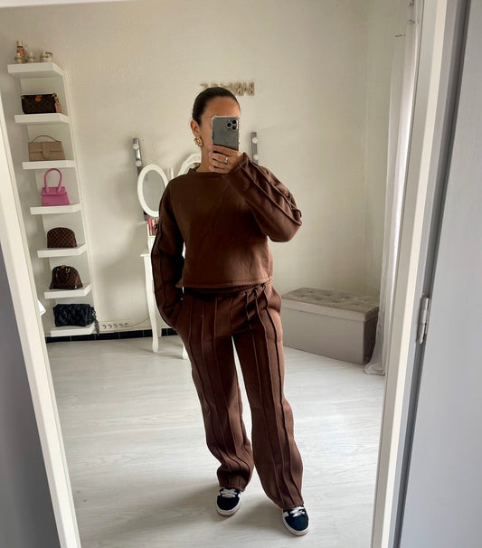 Ensemble Jogging marron